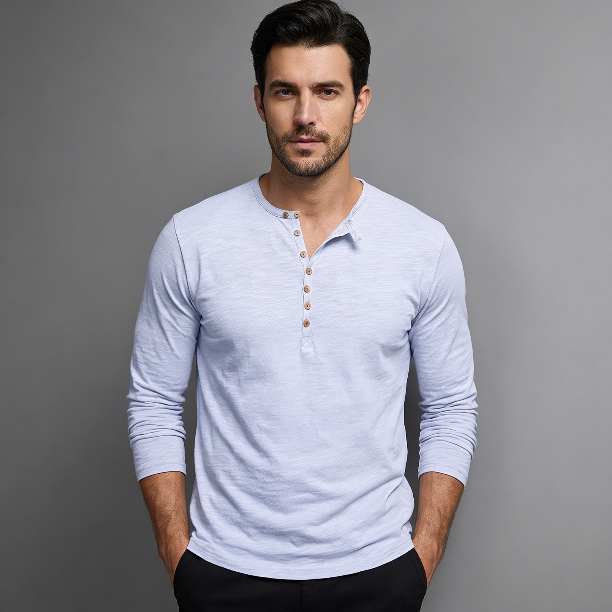 Axel | Men’s Long Sleeve Henley Shirt
