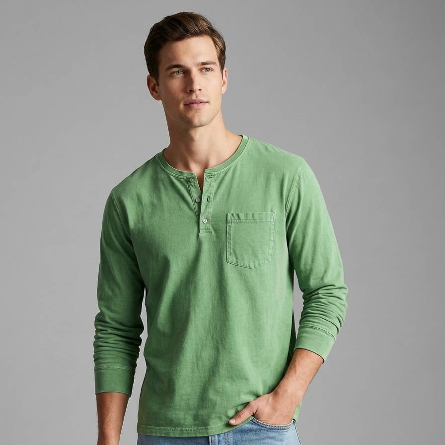Dustin | Men’s Long Sleeve Henley Shirt