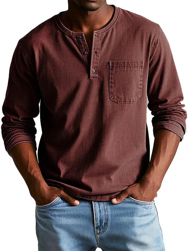 Dustin | Men’s Long Sleeve Henley Shirt