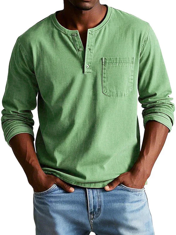 Dustin | Men’s Long Sleeve Henley Shirt
