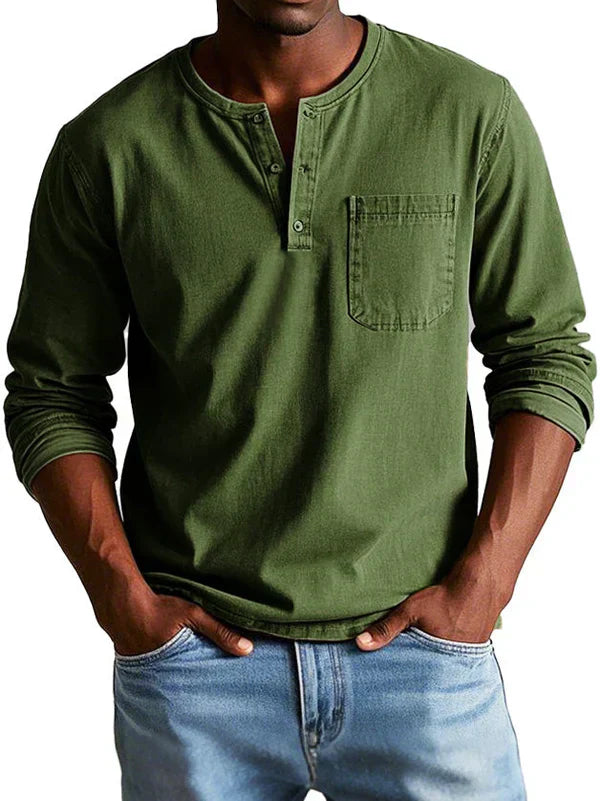 Dustin | Men’s Long Sleeve Henley Shirt
