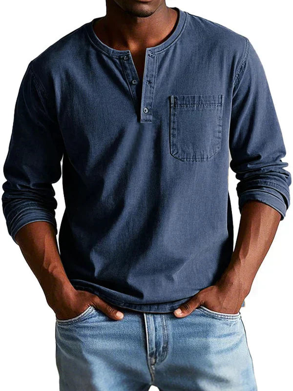 Dustin | Men’s Long Sleeve Henley Shirt