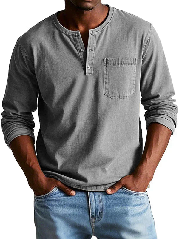 Dustin | Men’s Long Sleeve Henley Shirt