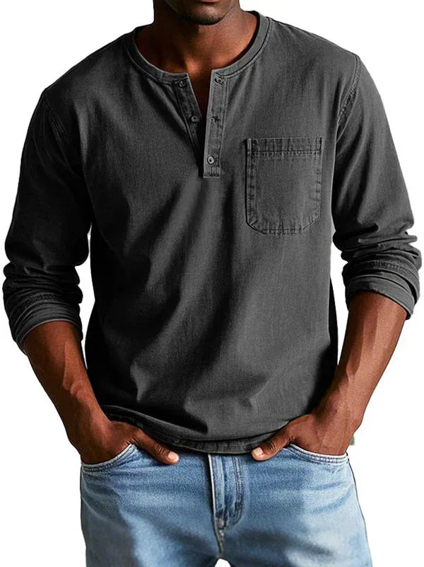 Dustin | Men’s Long Sleeve Henley Shirt