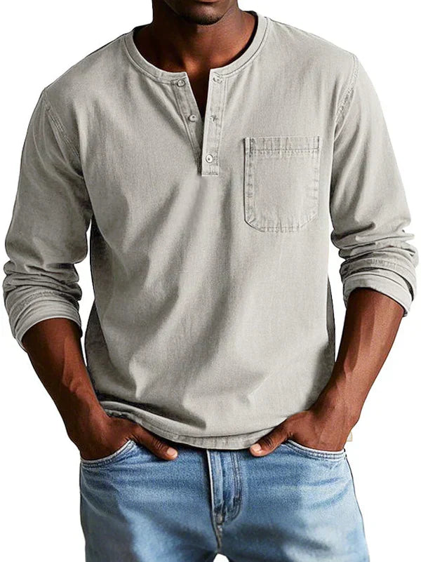 Dustin | Men’s Long Sleeve Henley Shirt