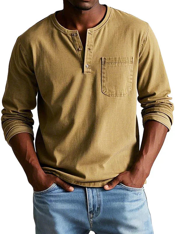 Dustin | Men’s Long Sleeve Henley Shirt