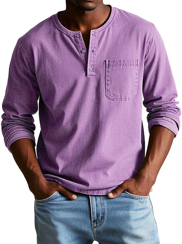 Dustin | Men’s Long Sleeve Henley Shirt