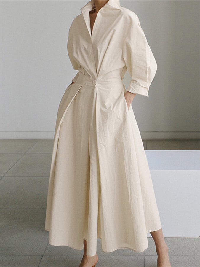 Jaynil | Belted Shirt Maxi Dress