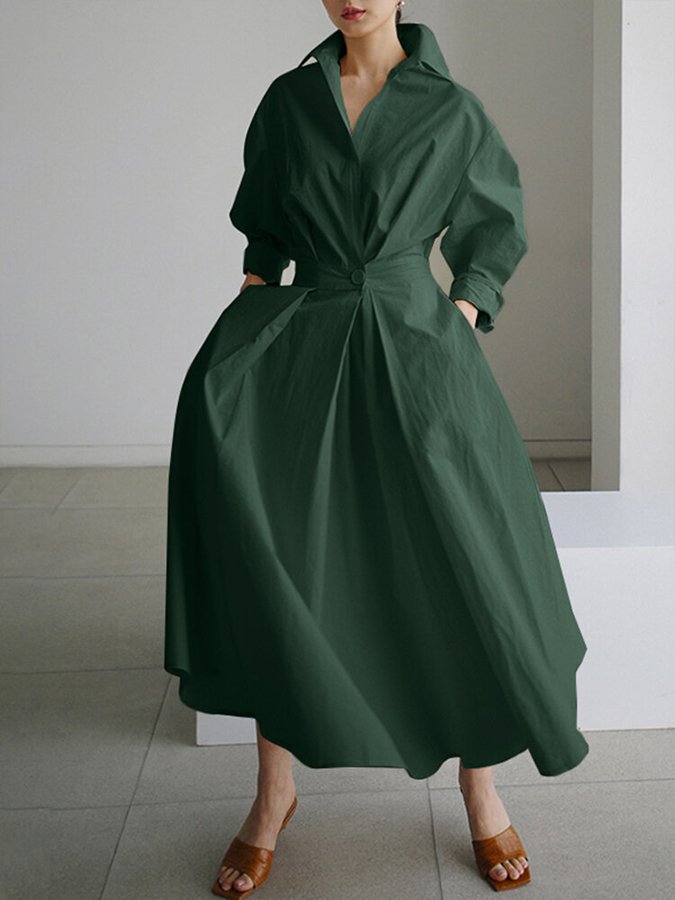 Jaynil | Belted Shirt Maxi Dress