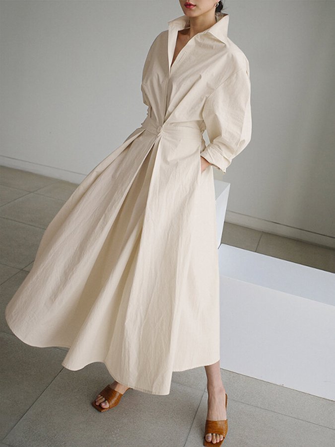 Jaynil | Belted Shirt Maxi Dress
