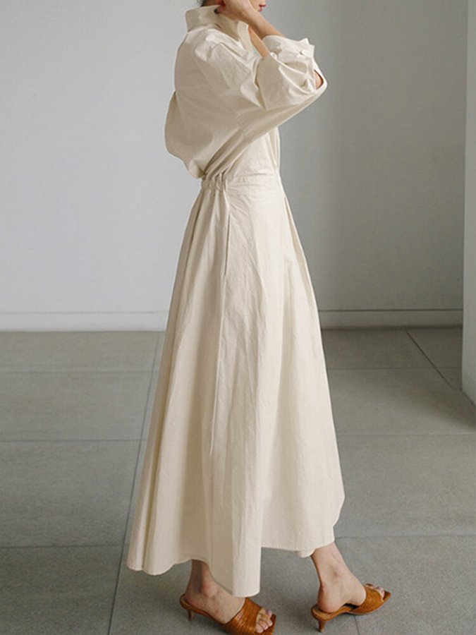 Jaynil | Belted Shirt Maxi Dress