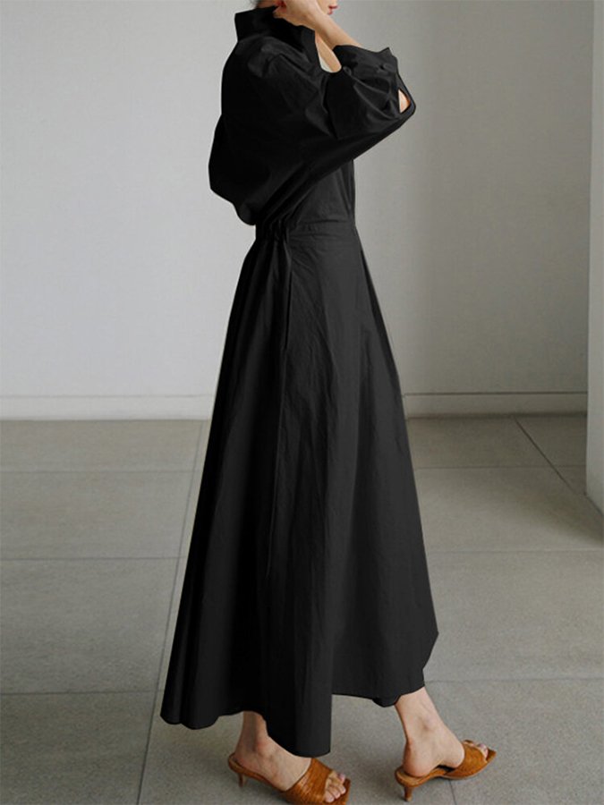 Jaynil | Belted Shirt Maxi Dress