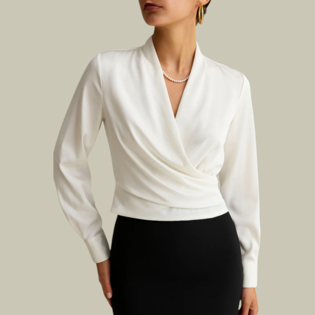 Jiya | Women’s Wrap Front Long Sleeve Blouse