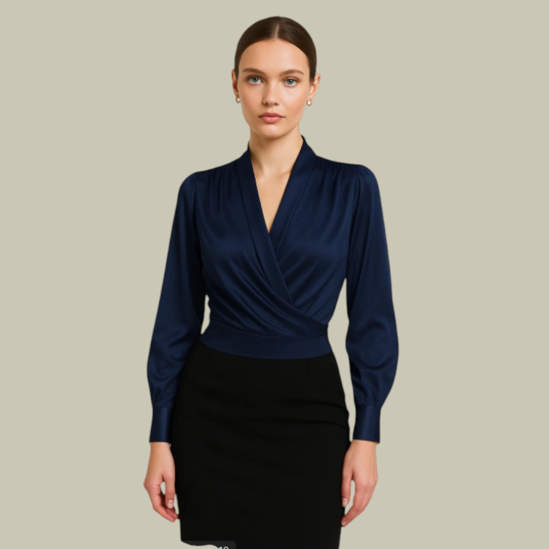 Jiya | Women’s Wrap Front Long Sleeve Blouse